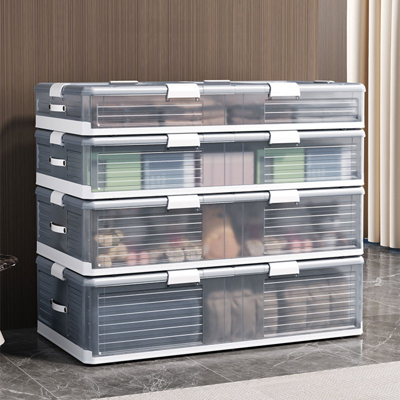 Folding storage cabinet under the bed, flat household storage box with wheels, drawer-type thickening storage box, compression storage box