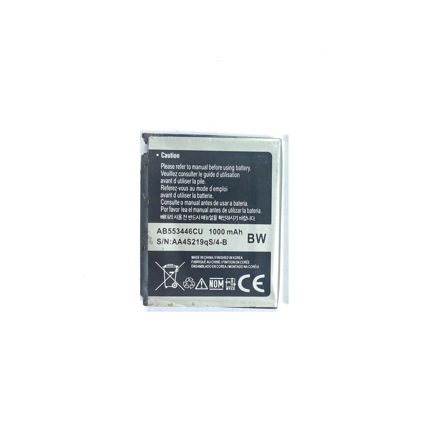 Pin điện thoại samsung f480 / f488 / w569 / i620 / w509 / bw / ab553446cu 1000mah