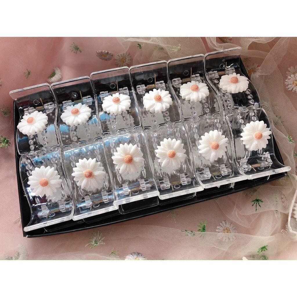 Kẹp Tóc Càng Cua Trong Suốt Xinh Đẹp Hoa Cúc Hot Trend Phong Cách Hàn Quốc - KC.11