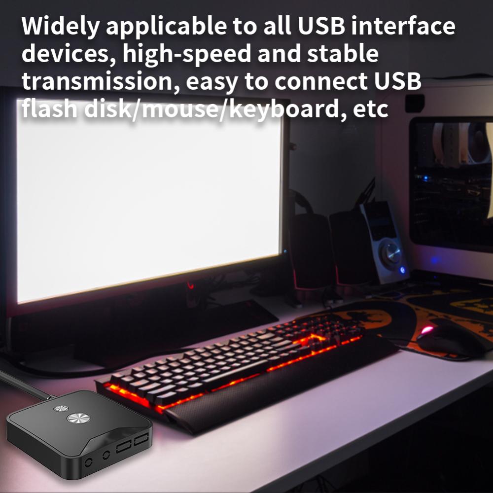 TEUCER Desktop Computer Power Switch Anti-theft Power On Off Switch With Extension Cord USB2.0 HUB High-speed Transmission for School Company