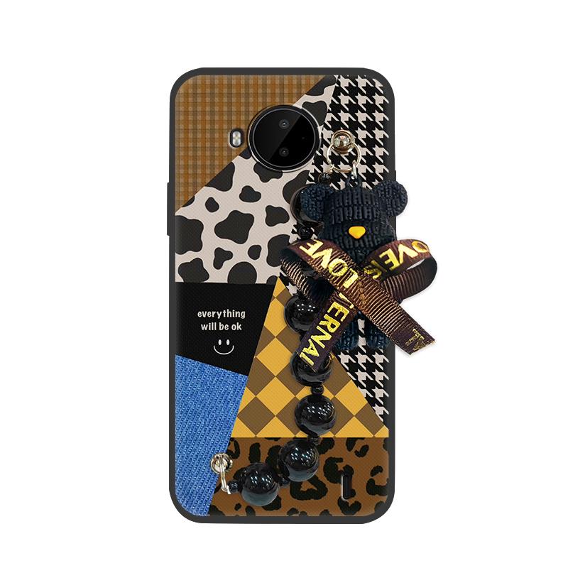 Black%20pearl%20pendant%20Dirt-resistant%20Phone%20Case%20For%20Nokia%20C20%20Plus%20Back%20Cover%20soft%20case%20Bear%20bracelet%20Anti-knock%20Cartoon%20-%20Image%205