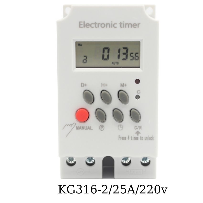 Công tắc hẹn giờ kg316 t-ii công suất 25a/220v timer hẹn giờ bật tắt điện tự động