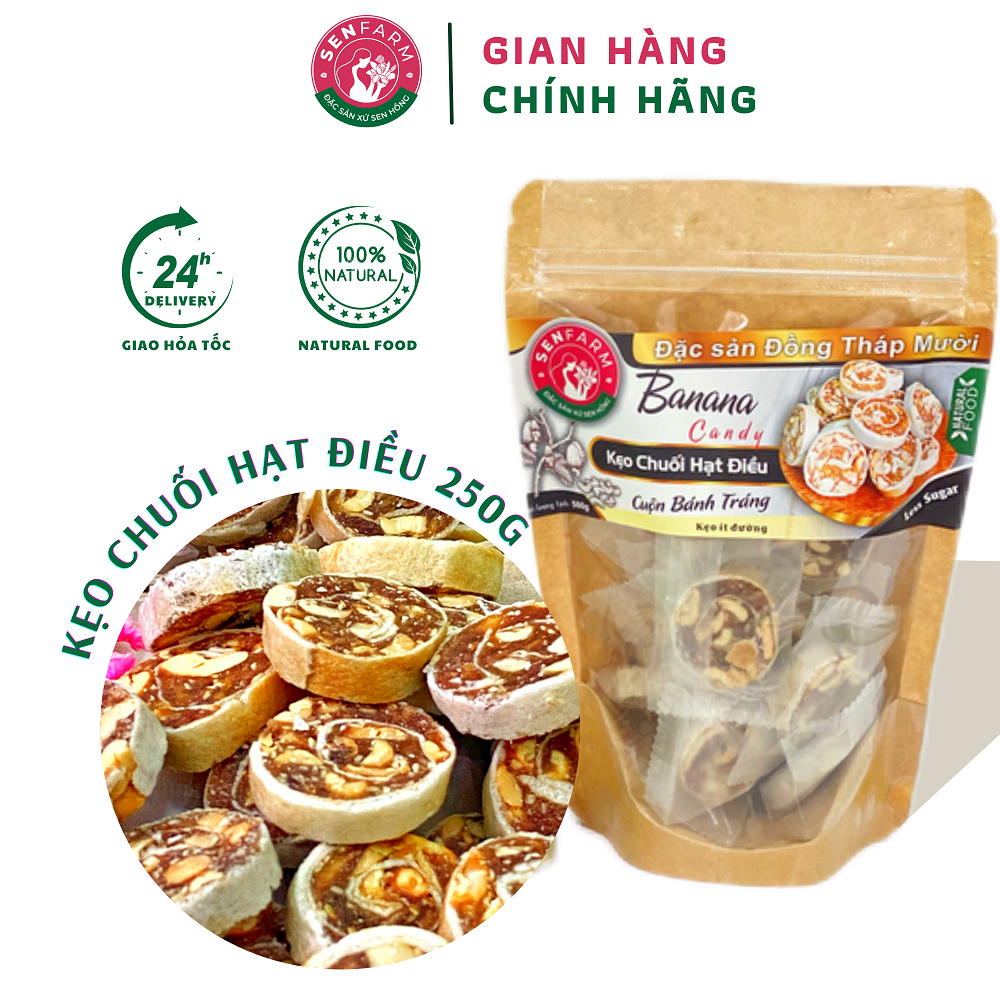 Kẹo chuối Hạt Điều Senfarm ít đường