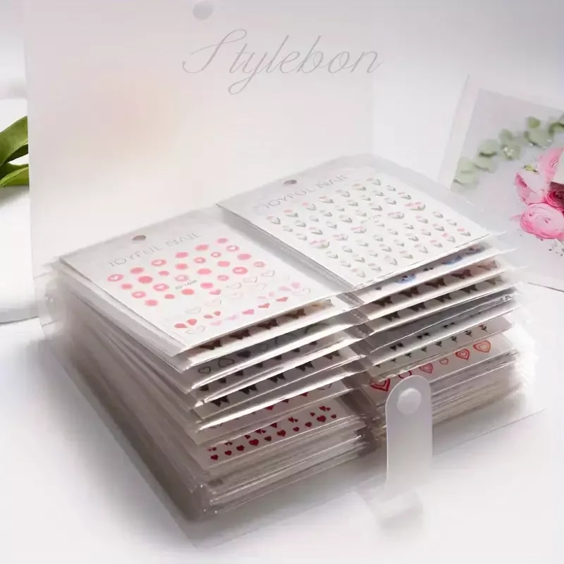 Nail Art Stickers Book Collecting Empty Album for Stickers Storage Book ...
