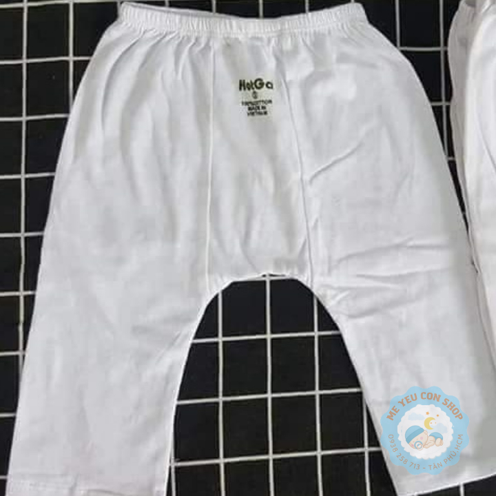 (3-13kg) Quần Dài Mặc Bỉm HotGa Cotton Trắng Cho Bé