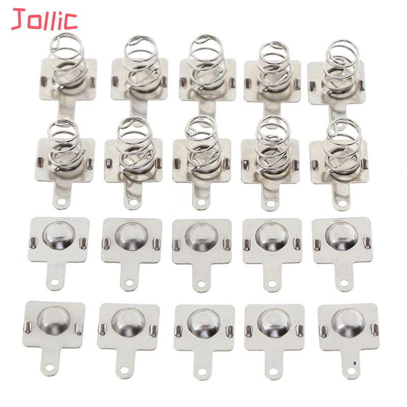 Jollic 10 cặp Pin kim loại thay thế Tấm tiếp xúc lò xo cho pin AA AAA