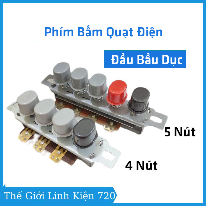 Công tắc số quạt 4 nút, 5 nút loại đầu bầu dục, phím bấm quạt điện điều chỉnh tốc độ gió cho quạt cây, quạt bàn