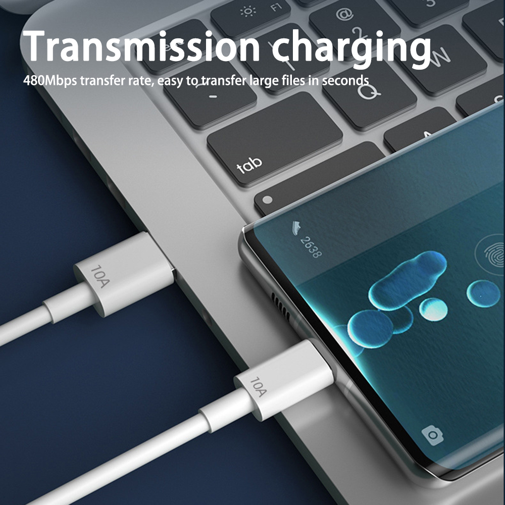 2m cáp dữ liệu USB Loại-C cáp 120W Cáp sạc nhanh cho Xiaomi Oppo điện thoại di động Samsung điện thoại