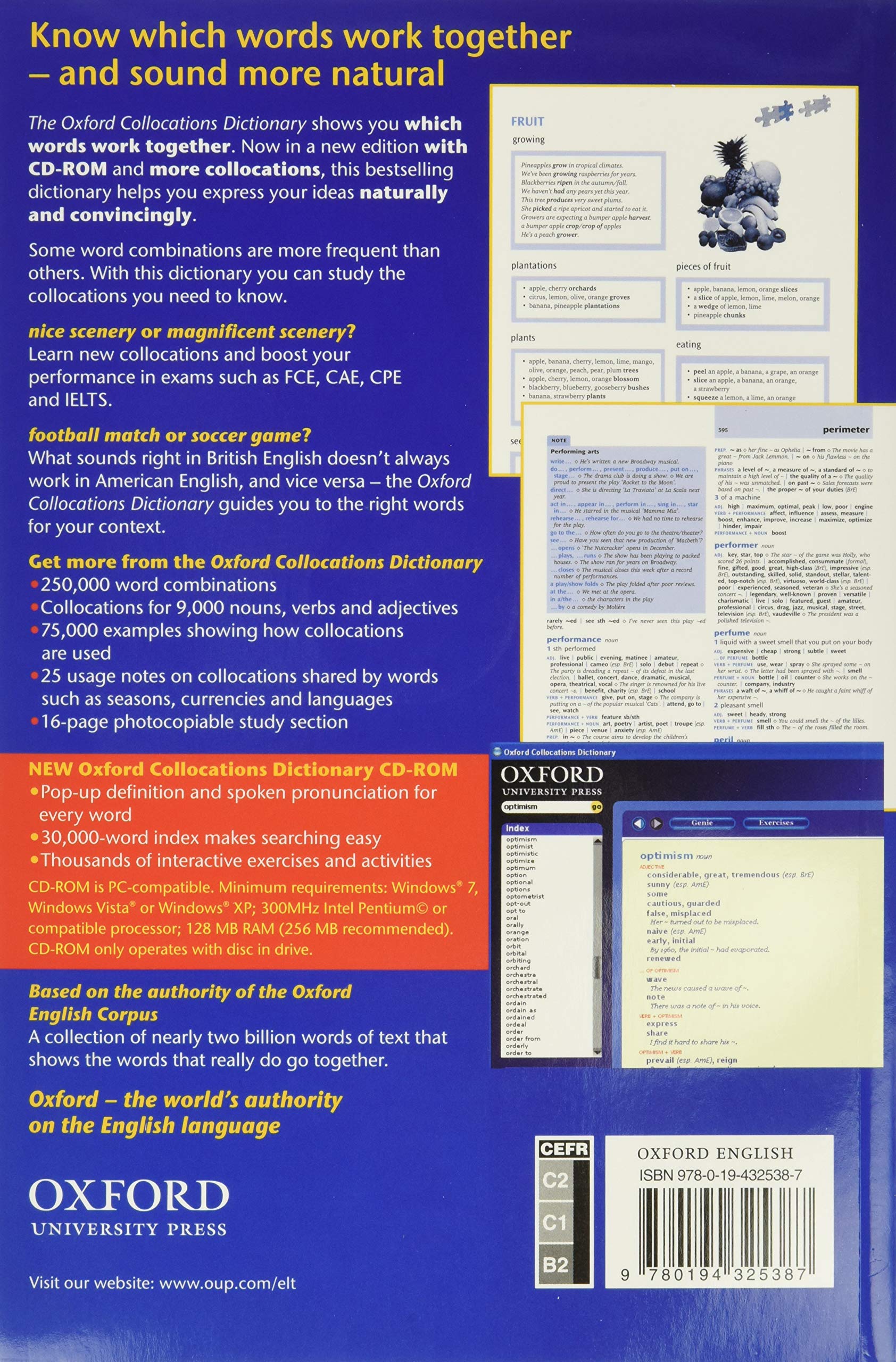 Oxford Collocations Dictionary Pack (Dictionary and CD-ROM)