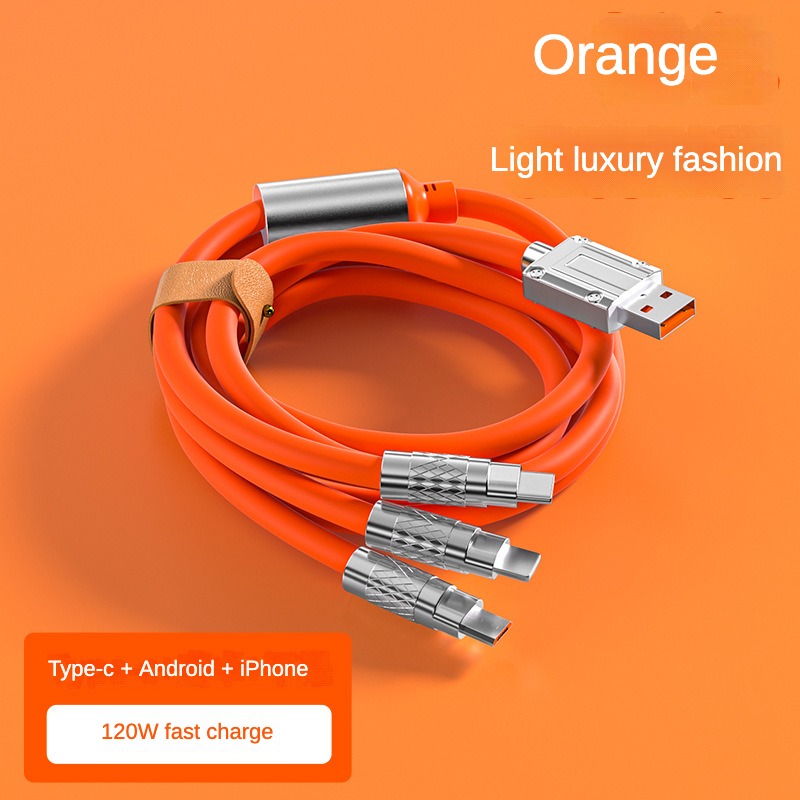 6A 120W Cáp sạc nhanh 3 trong 1 cáp sạc USB Micro USB Type C dòng dữ liệu nhanh cho điện thoại