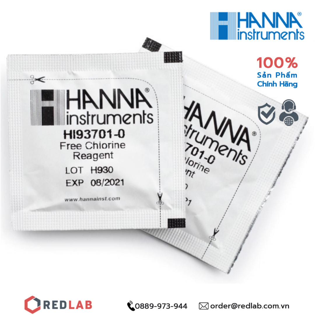 Chất test thử clo dư hanna hi93701-01 cho máy đo, hàng chính hãng, có bán lẻ, có vat