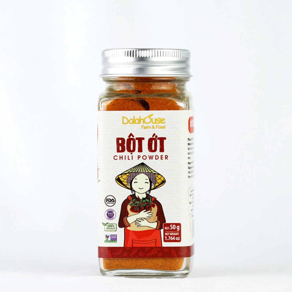 Bột Ớt Hữu Cơ Nguyên Chất Sấy Lạnh Dalahouse