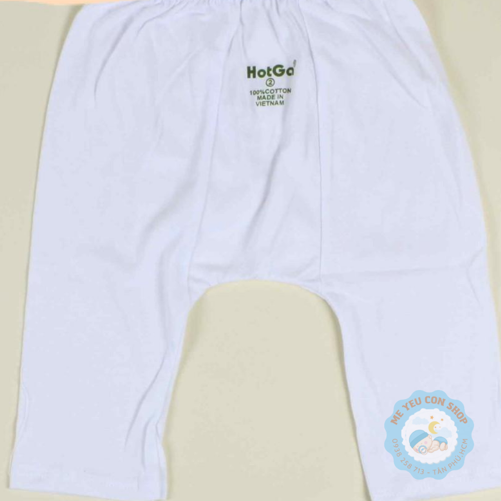 (3-13kg) Quần Dài Mặc Bỉm HotGa Cotton Trắng Cho Bé