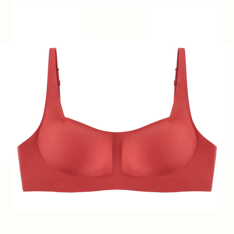 MeooLiisy Seamless Latex Underwear Women's Wire Free Bras Push Up Small  Breasts Sports Vest Girls Lingerie