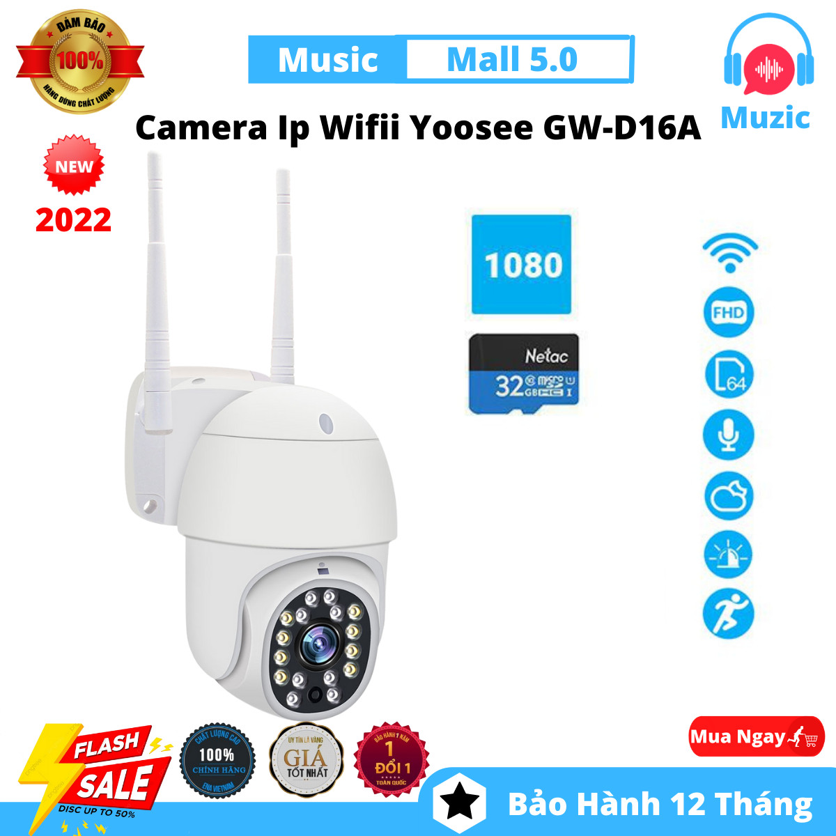 Camera . Camera IP Wifi Ngoài trời Yoosee PTZ , Camera IP Wifi Ngoài Trời Yoosee 3.0 PTZ A36A MINI 16 LED .  Xoay 360 Độ, Ban Đêm Có Màu Quan Sát Rõ Ngày Và Đêm FULL HD 1080p 3.0mpx Báo Động Chống Trộm - Chính Hãng camera . Bảo hành 1 năm