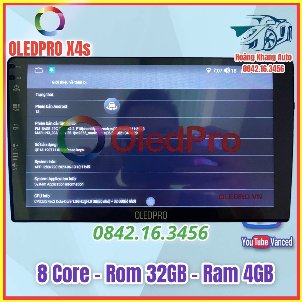 Màn hình Android OLED C8 New + C8s New + X4 + X4s Camera 360 - Ram 4Gb - Rom 32gb - Chíp 8 nhân   -