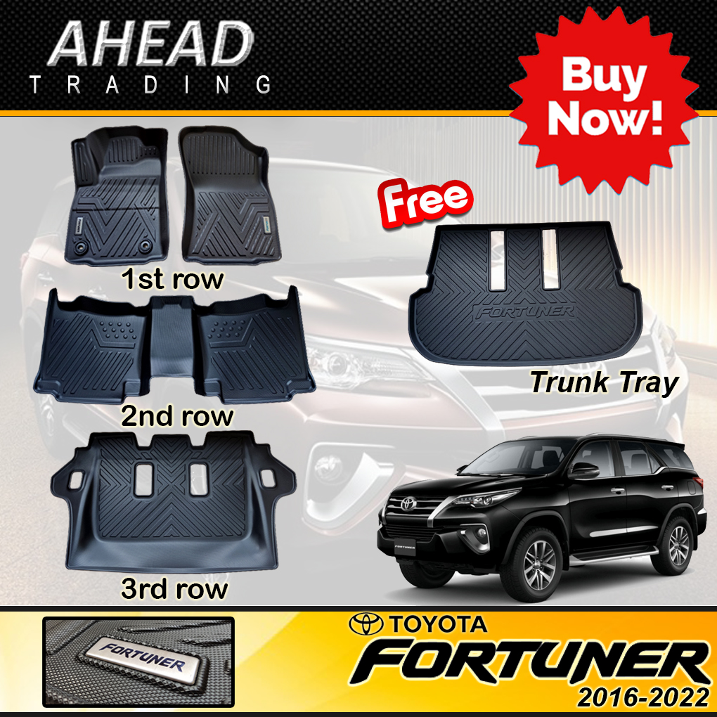 TOYOTA FORTUNER 2016 to 2023 Car Matting FULL SET Made in Thailand