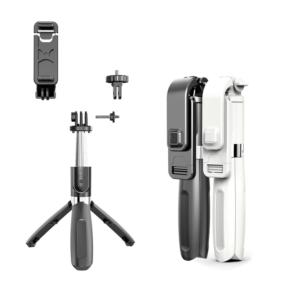 Zeallion Selfie Stick Có Thể Gập Lại chân máy mini ba chân Ảnh Live bluetooth không dây màn trập từ xa Cho điện thoại thông minh IOS Android