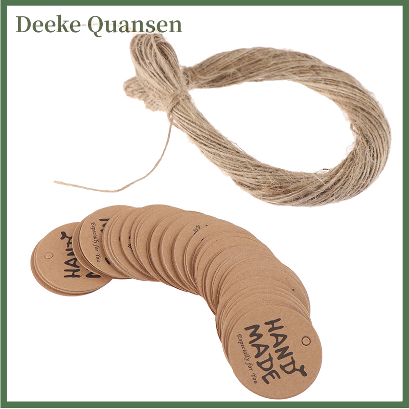 Deeke 100pcskraft giấy treo tag handmade mô hình nhãn cho món quà gắn thẻ Gói trang trí nội thất
