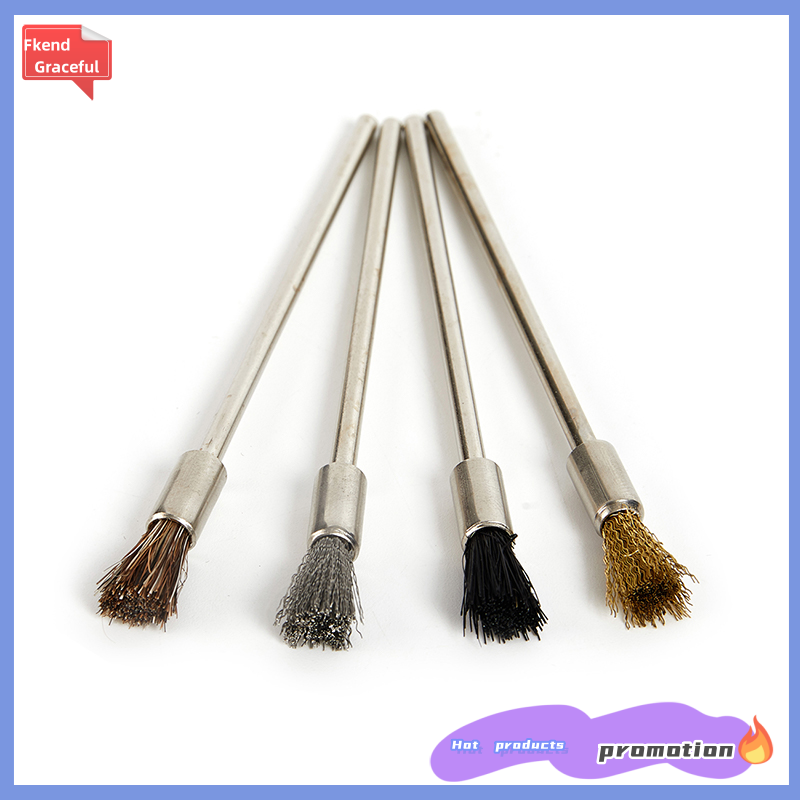 Fkend Pen Wire Brush 100mm Long Shank Cleaning Brushes Rotary Tool Rust Paint Removal