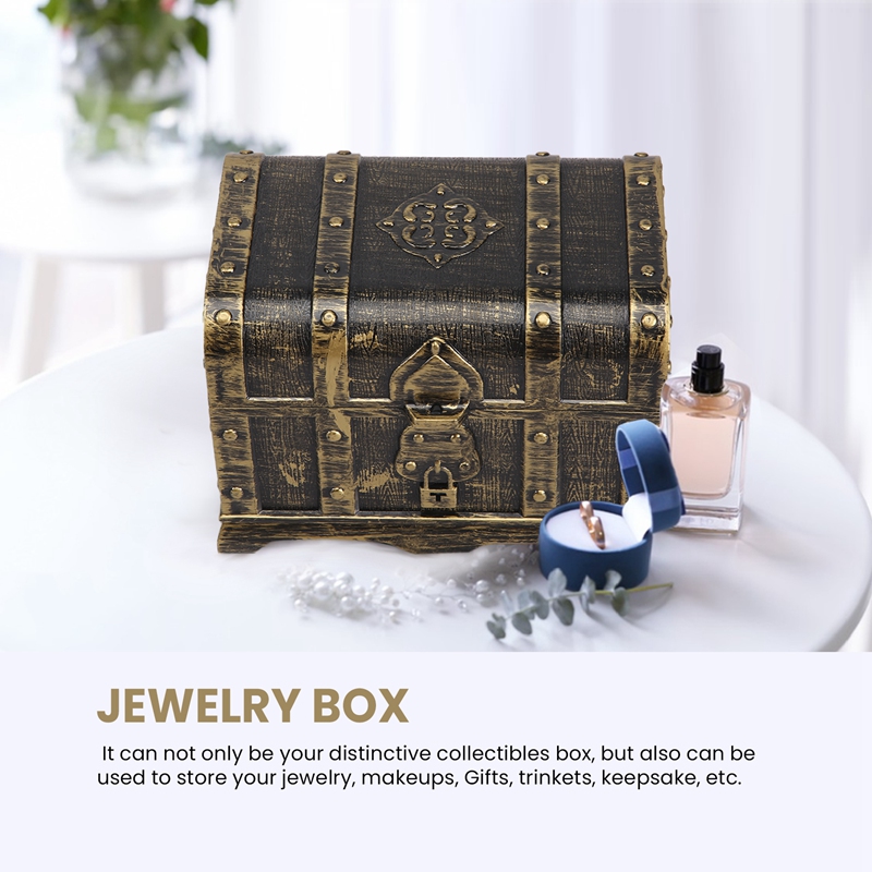 Pirate Treasure Chest Decorative Treasure Chest Keepsake Jewelry Box Plastic Toy Treasure Boxes Party Decor Large Size
