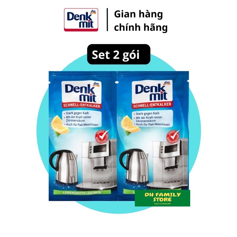 Bột tẩy cặn ấm siêu tốc, máy pha cà phê Denkmit Đức - tẩy cặn canxi bình thủy, bình đun
