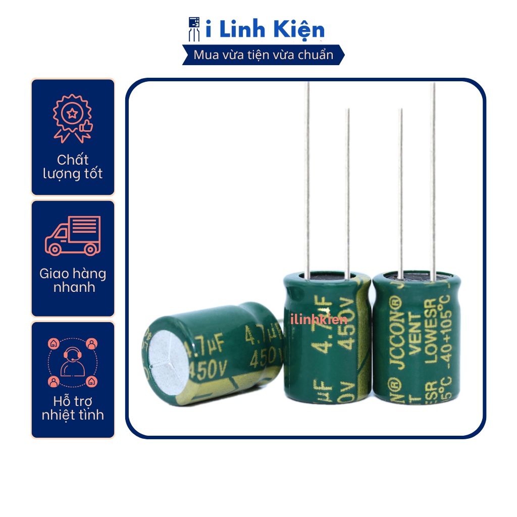 Tụ hóa 4.7UF 10UF 450V chất lượng tốt.