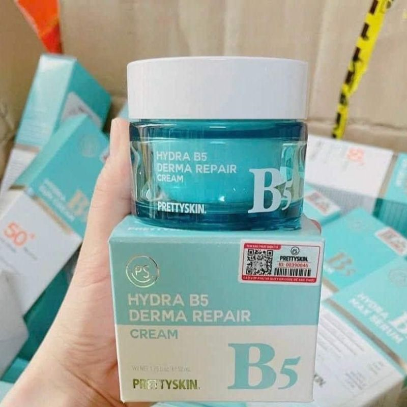 Kem Dưỡng Hydra Derma ɾepair Cream B5 Pretty Skin 52ml Hàn Quốc, Phục Hồi Và Dưỡng Trắng Ngừa Mụn Se Khít Lỗ Chân Lông