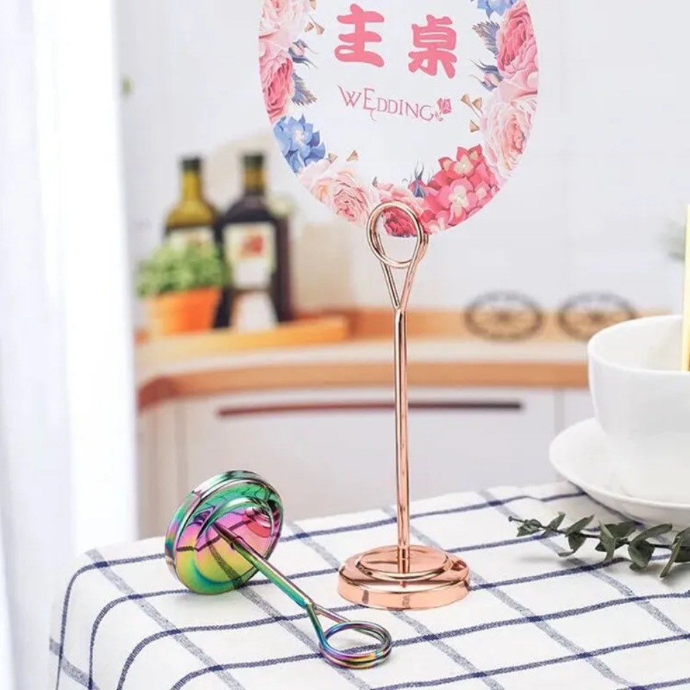 Paper%20Stand%20Cute%20Stainless%20Steel%20Round%20Photo%20Clip%20DIY%20Durable%20Table%20Number%20Holder%20Elegant%20Multiple%20Uses%20Reserved%20Card%20Holder%20Restaurant%20Table%20-%20Image%205