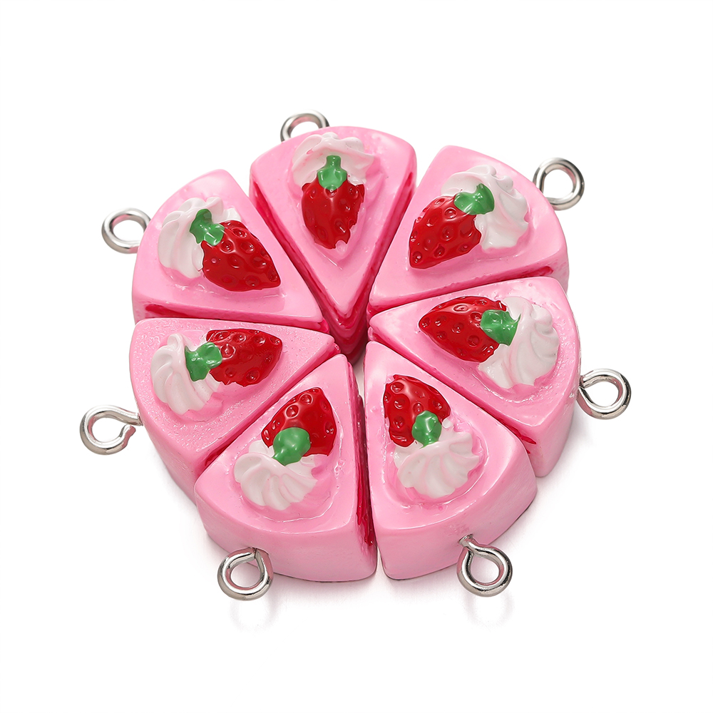 【Must-Have Accessories】 St.kunkka 5pcs Resin Pendant Imitation Dessert Strawberry Cake Pendant For DIY Beaded Jewelry Accessories Making.