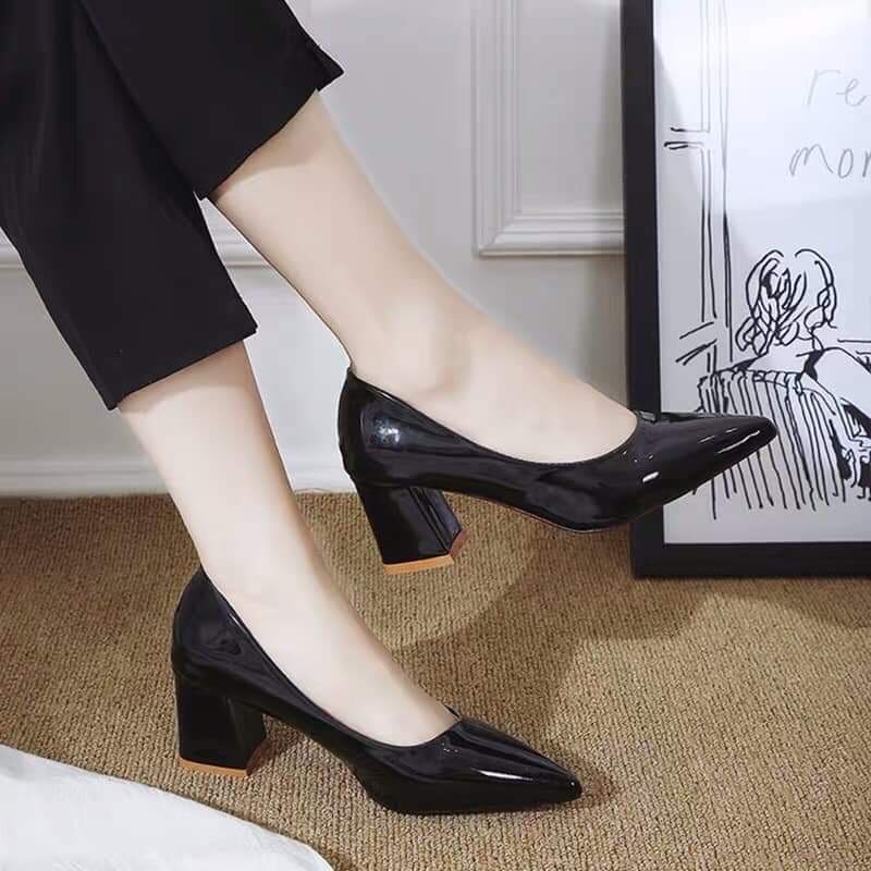 Giày cao gót mũi nhọn hở gót 5 phân  phân kiểu dáng năng cho phái nữ