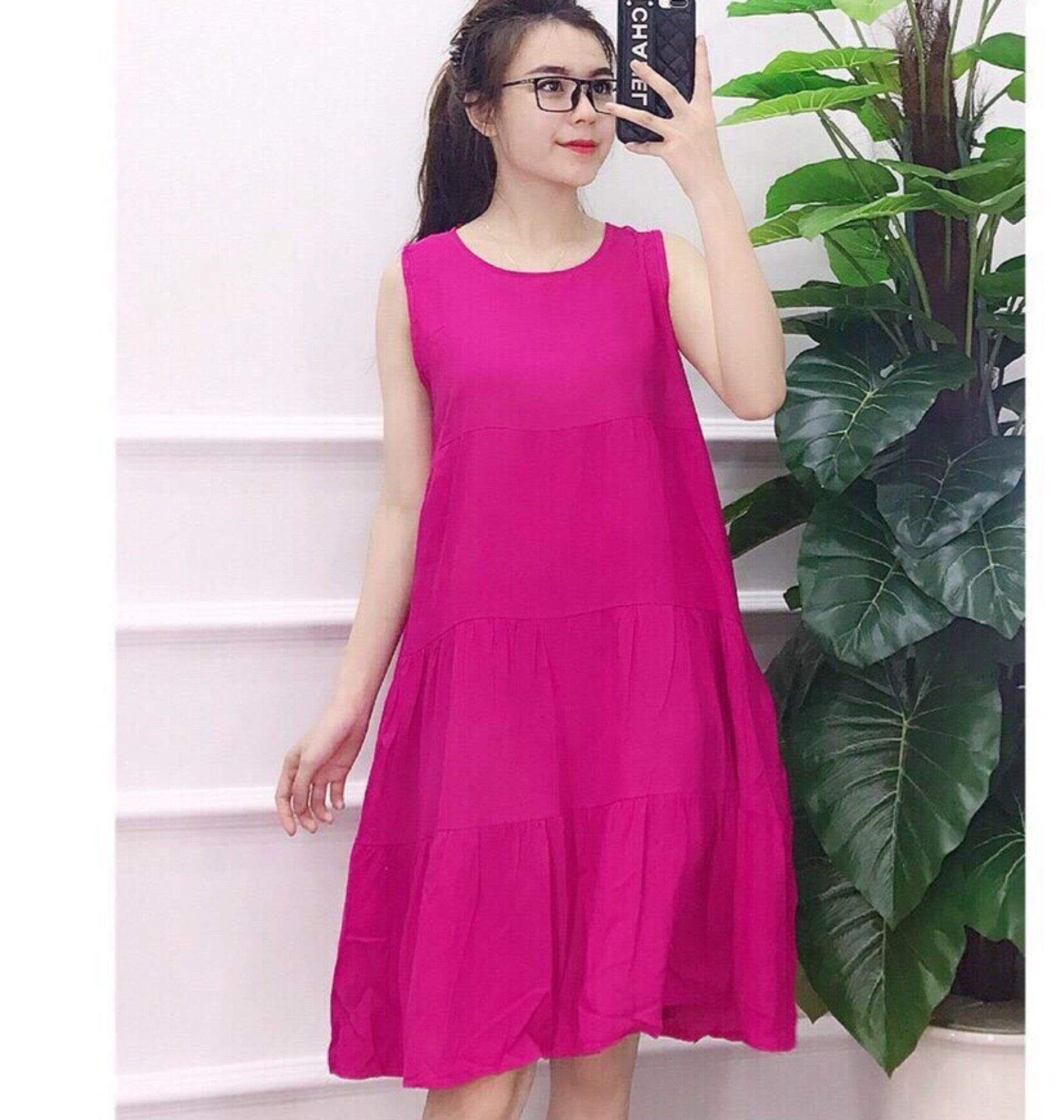 Váy lanh bầu chất mát-đầm bầu đẹp
