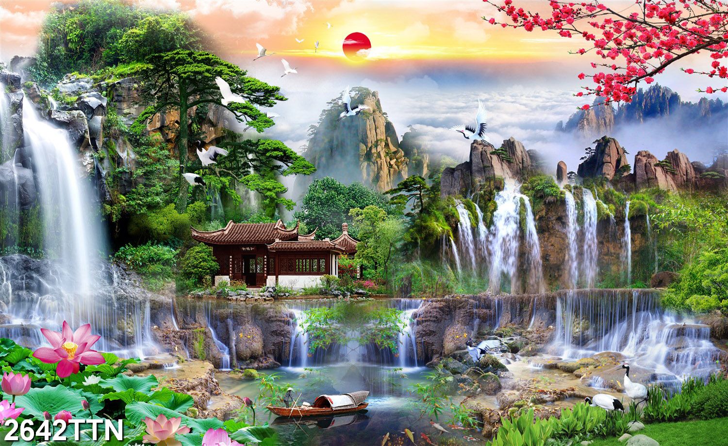 Giấy dán tường có keo sẵn, Tranh phong thủy, Tranh Trang Trí phòng ngủ, phòng khách, phòng cho bé, phòng làm việc, Decal đẹp ,tranh dán tường - 2642