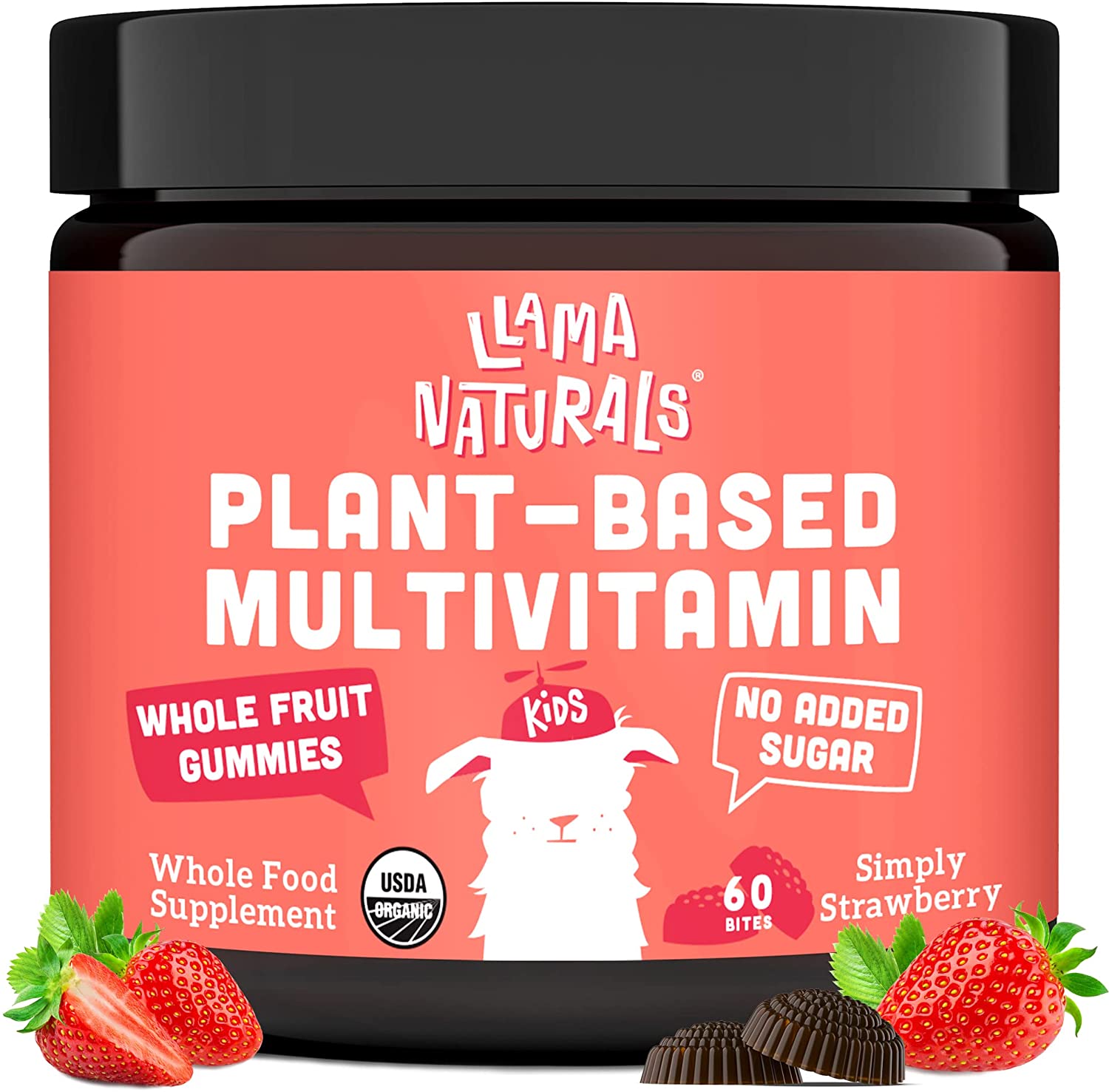 Llama Naturals Whole Fruit Gummy Vitamins for Kids No Added Sugar