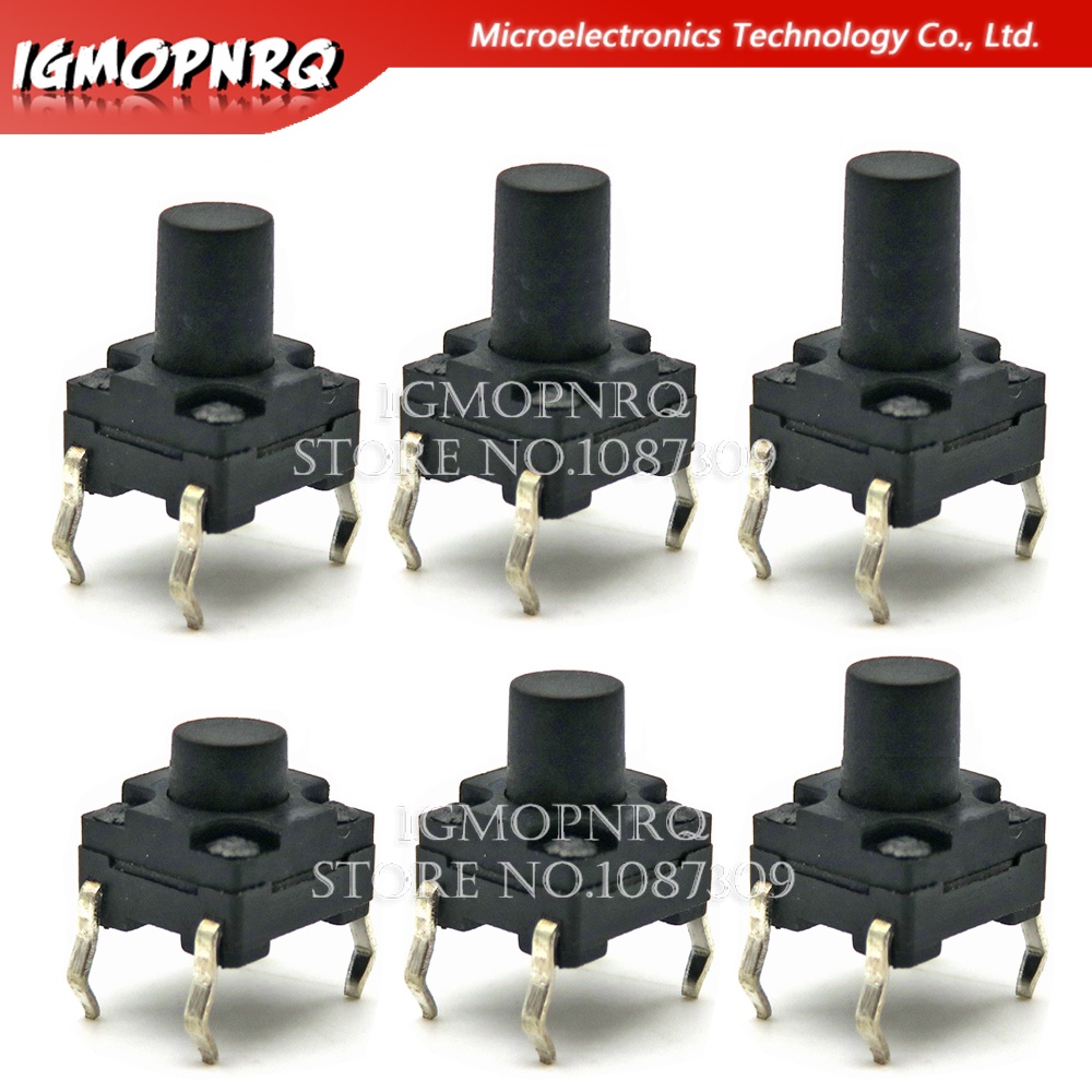 20PCS 6X6 PCB Tactile Mini Push Button Switch SMD DIP 4pin Micro Switch 6*6*4.3/5/6/7/8 Mm 6x6*4.3mm 5mm 6mm 7mm 8mm Waterproof integrated circuit