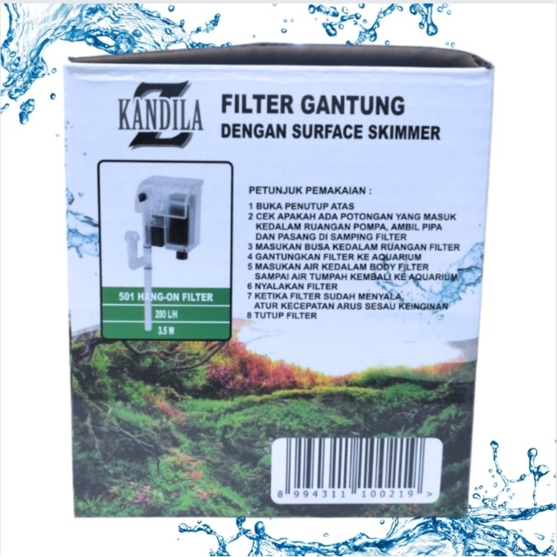 Pompa aquarium filter gantung Kandila Z 501