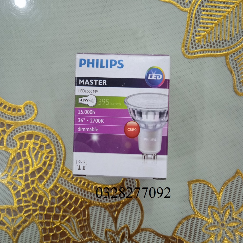 Bóng Đèn led GU10 4.9W Philips Master 927/930/94036D Dim