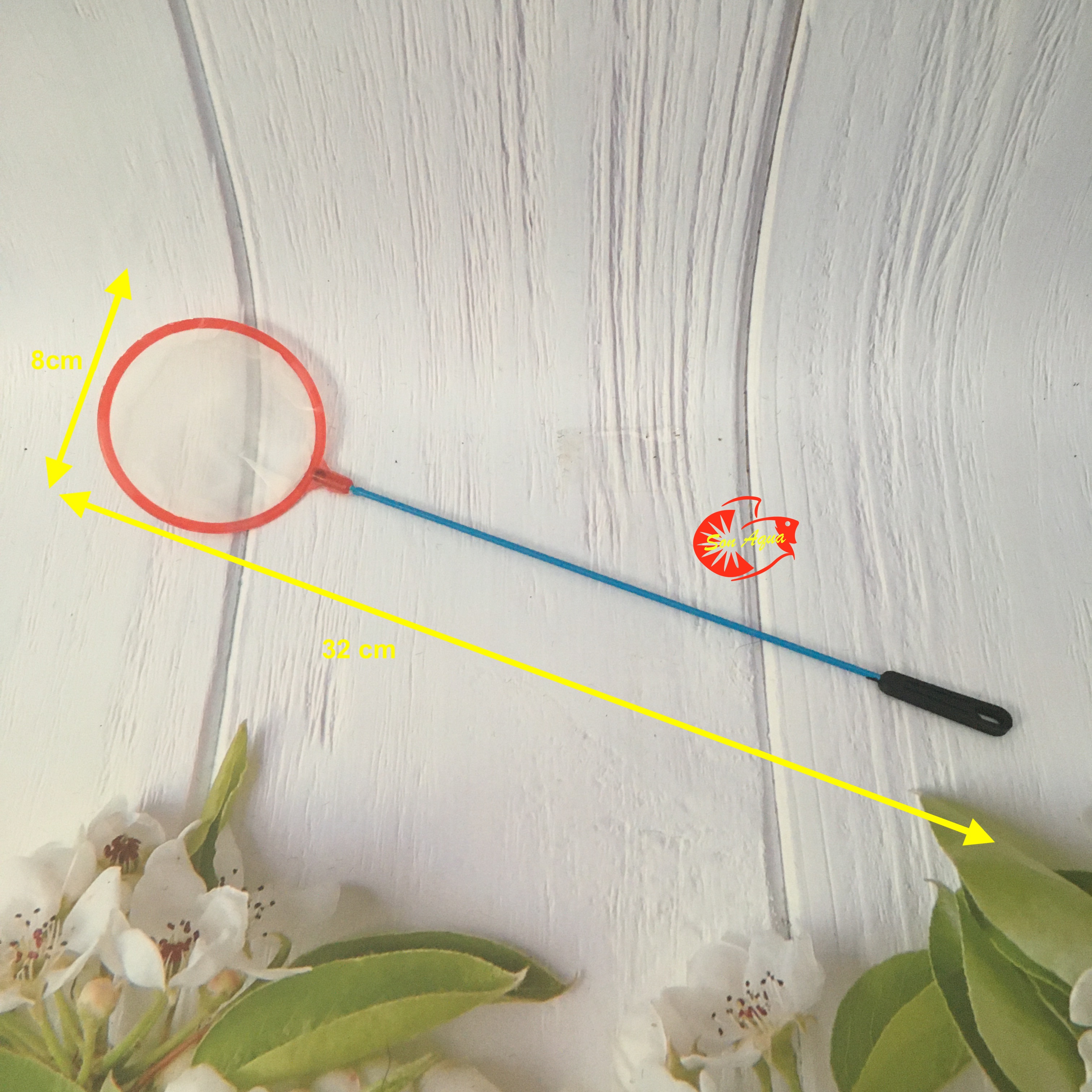 Vợt cá tròn lưới nano siêu mịn cán dài 32 cm