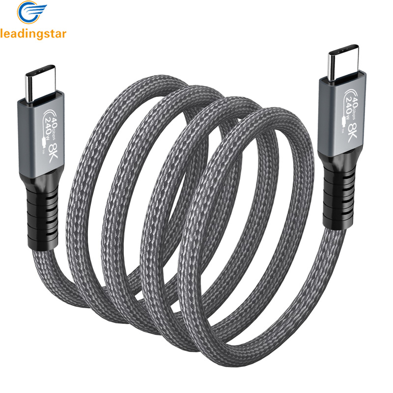 LeadingStar Fast Delivery Usb 4.0 Data Cable Compatible For Thunderbolt 4 Type C Double-headed 8k Cable 40gbps Pd 240w Fast Charging Cable