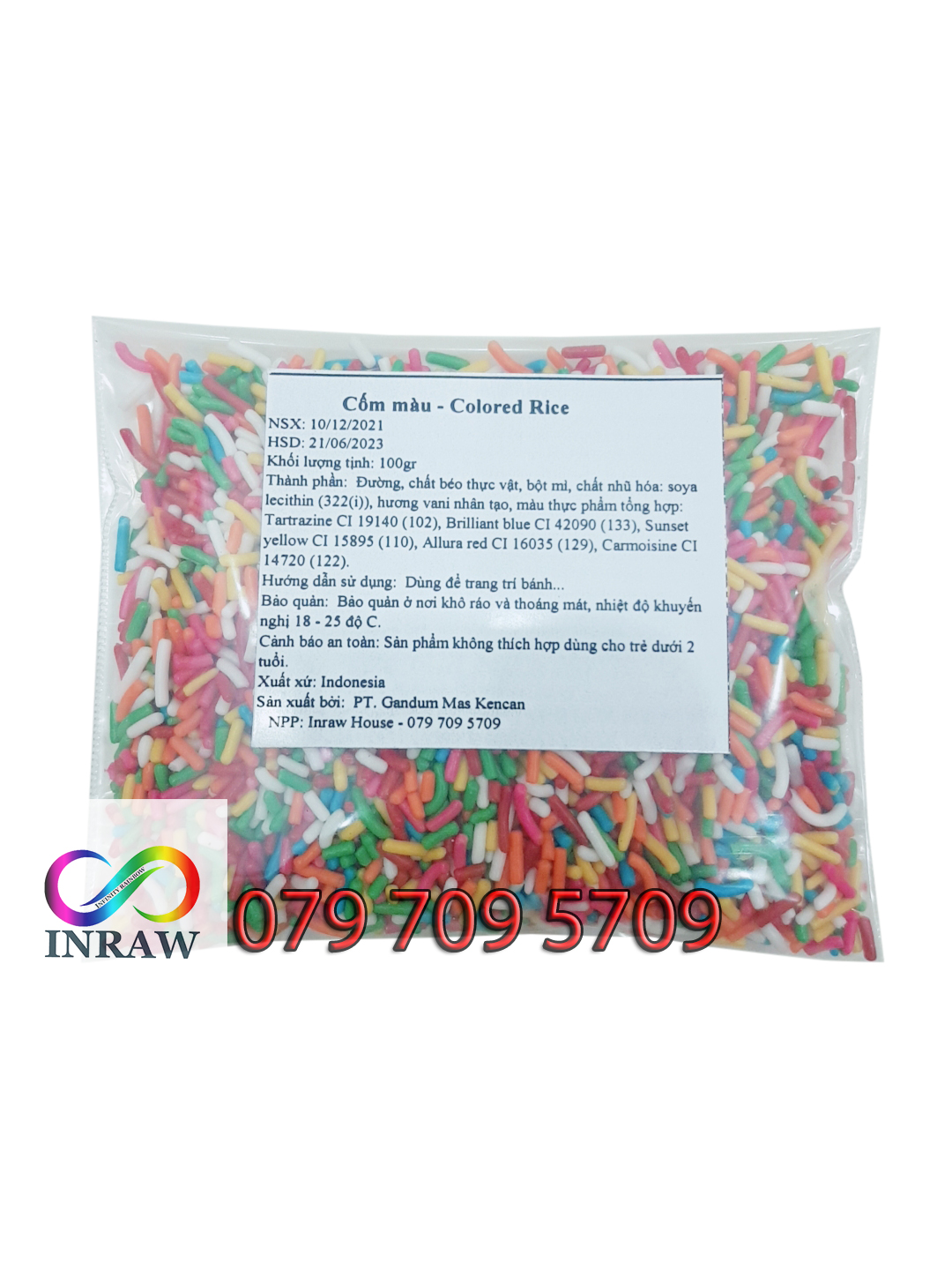 Long-Shaped Colored Chocolate Chips for Cake Decoration 100g