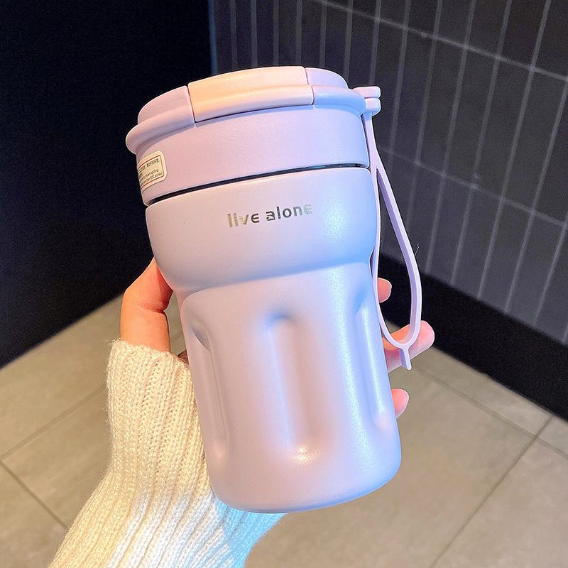 cup Simple coffee cup Convenient accompanying thermal insulation bottle Rope suction cup