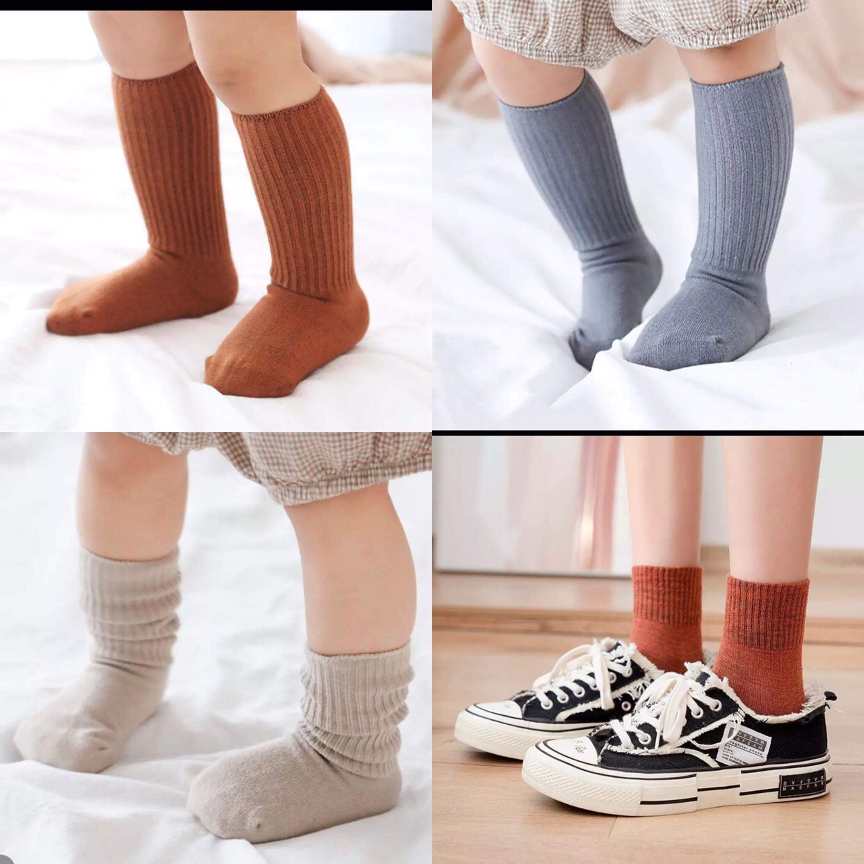 Tất Cao Cổ Thu Đông Dày Dặn Cho Bé ( Sét 4 Đôi )