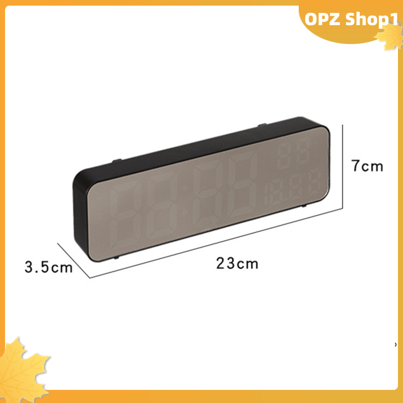 【Opz✨✨】 Đồng hồ treo tường kỹ thuật số LED màn hình lớn đồng hồ báo thức điện tử hiển thị nhiệt độ độ ẩm thời gian treo tường