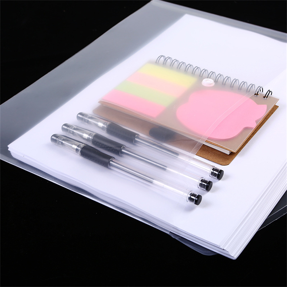Multifunctional Document Pouch Plastic Filing Products Portable File Folder A4 Size Storage Bag Lightweight Expanding Wallet