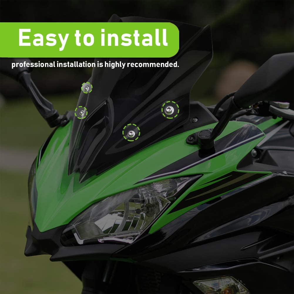 Motorcycle Double Bubble Windshield WindScreen Screen Flyscreen Deflector For Kawasaki Ninja 650 EX650 ER6F EX 650 ER-6F 2017 2018 2019