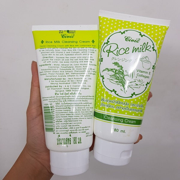 Sữa Rửa Mặt Gạo Vitamin E & Collagen Thái Lan 180ml