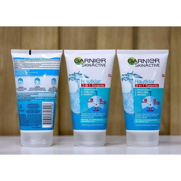 Sữa rửa mặt garnier hautklar 3in1 tonerde 150ml