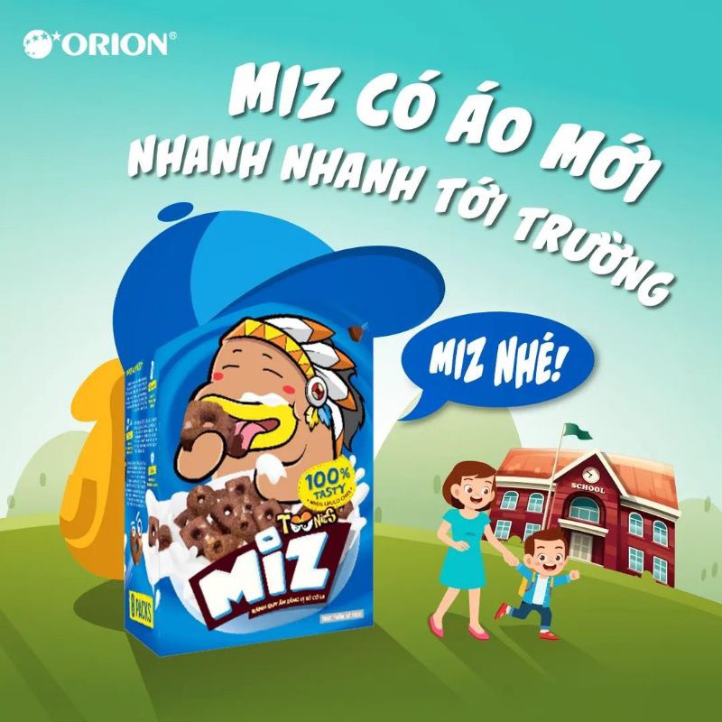 Bánh quy ăn sáng toonies miz vị sô cô la 100% tasty