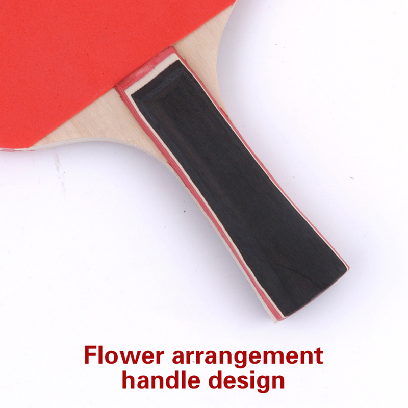 Table Tennis Racket Set Two Rackets Three Balls Double Sided Reverse Rubber Straight Racket Moyao. 