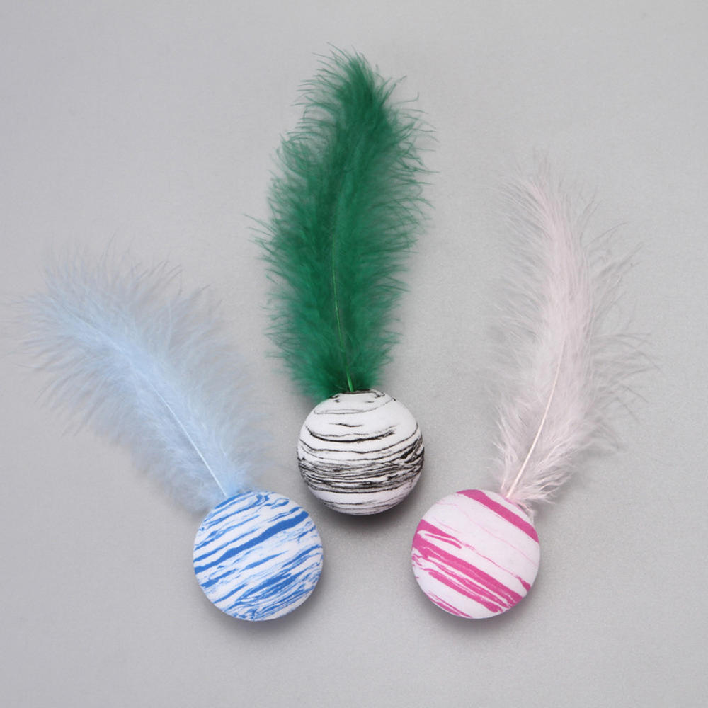 Cat Toy Feather Ball Star Ball Interactive Plush Toy Pet Supply